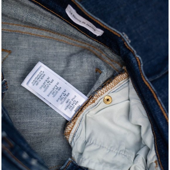 FRAME Womens Le Skinny de Jeanne Jeans Size 24 Blue Wash Frayed Cutoff Mid Rise - Picture 5 of 6